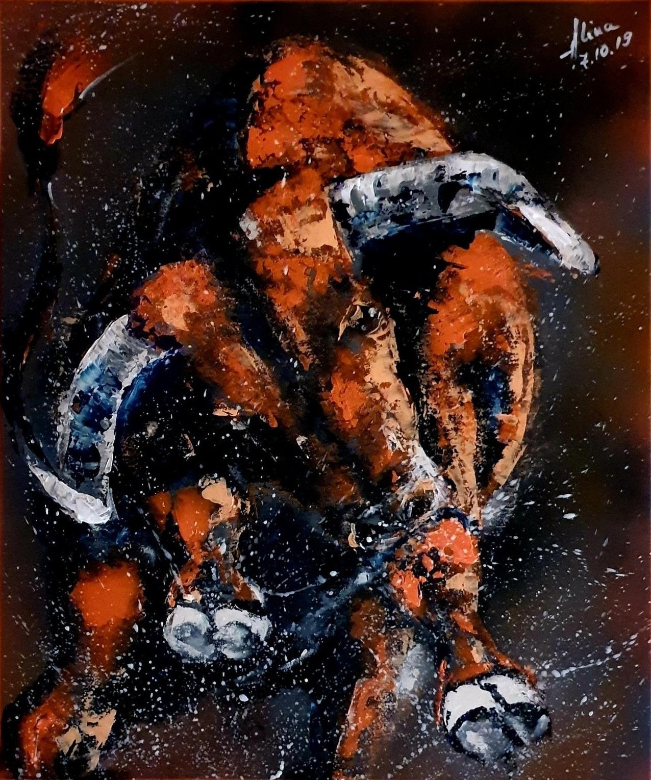 ArteDiAlina.com painting: take the bull by the horns